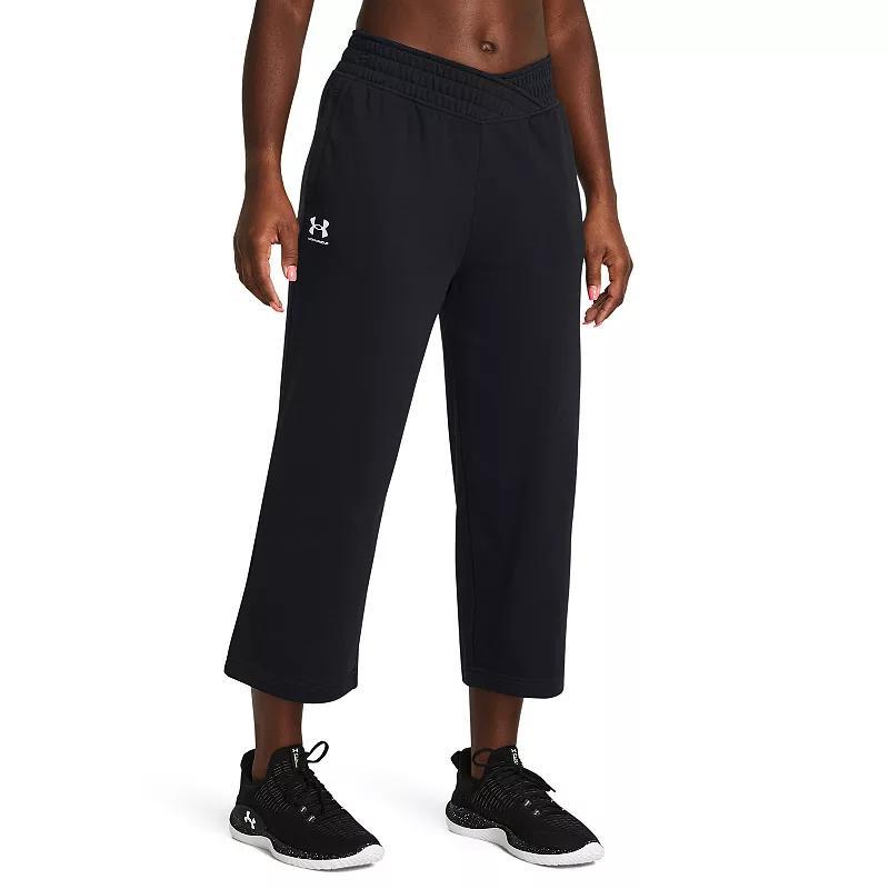 Womens UA Rival Terry Wide Leg Crop Pants product image