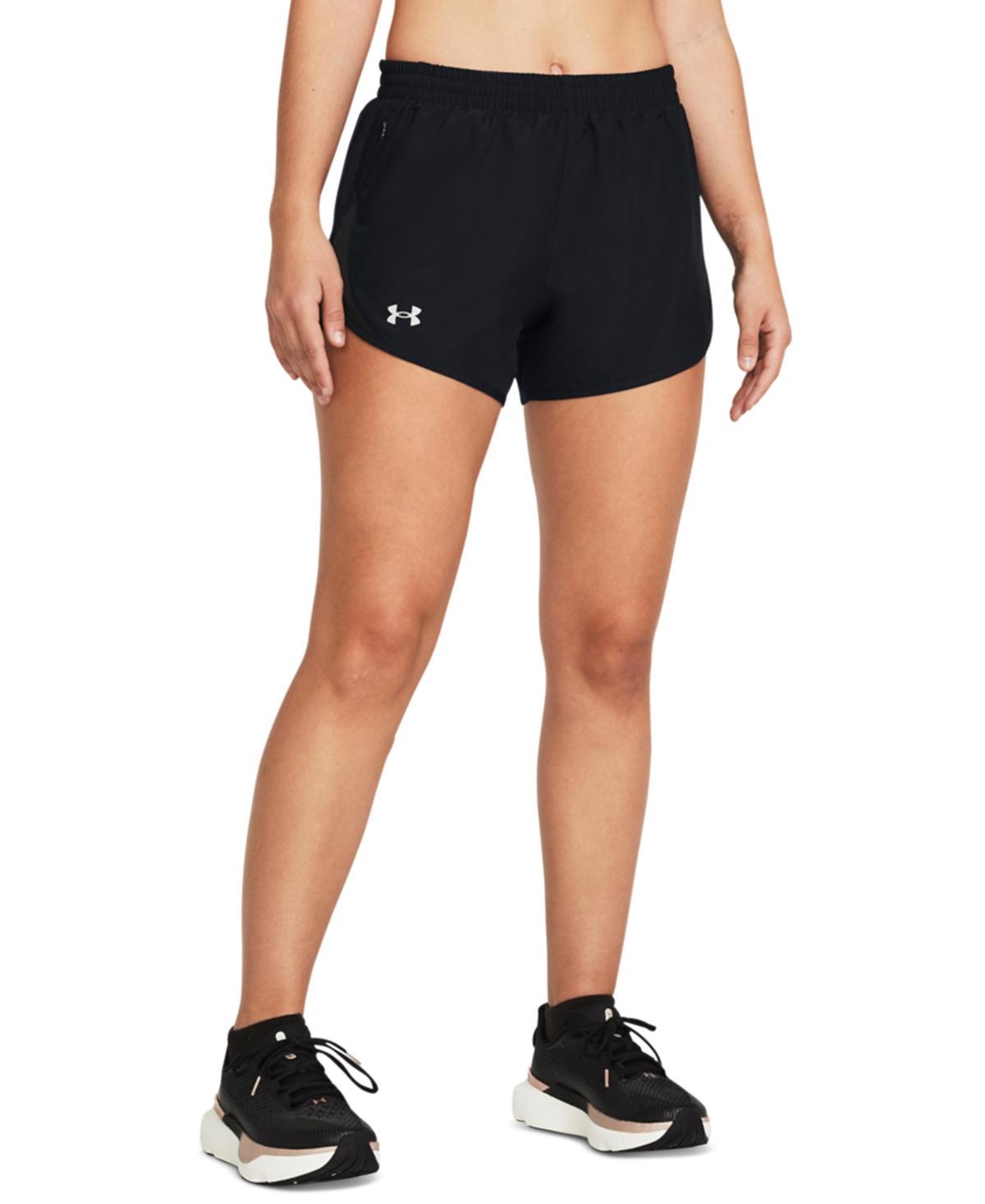 Under Armour Womens Fly By Mesh-Panel Running Shorts - Fluo Pink / Fluo Pink Product Image