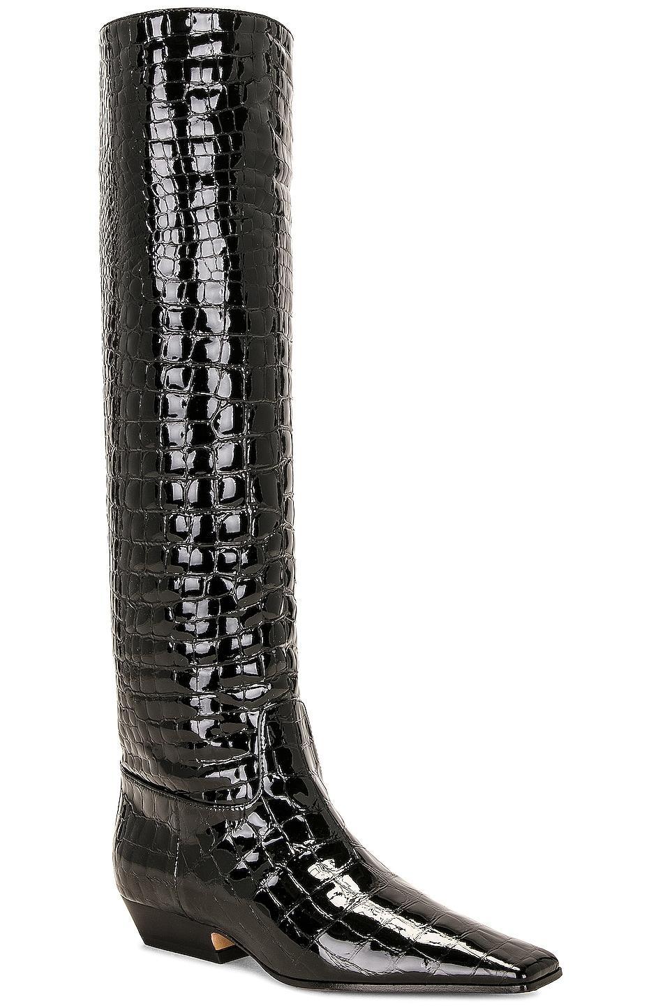 KHAITE Marfa Classic Flat Knee High Boot in Black Product Image