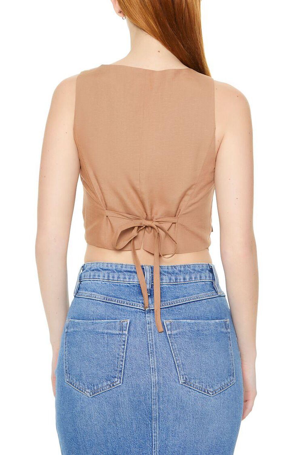 Notched Button-Up Crop Top | Forever 21 Product Image