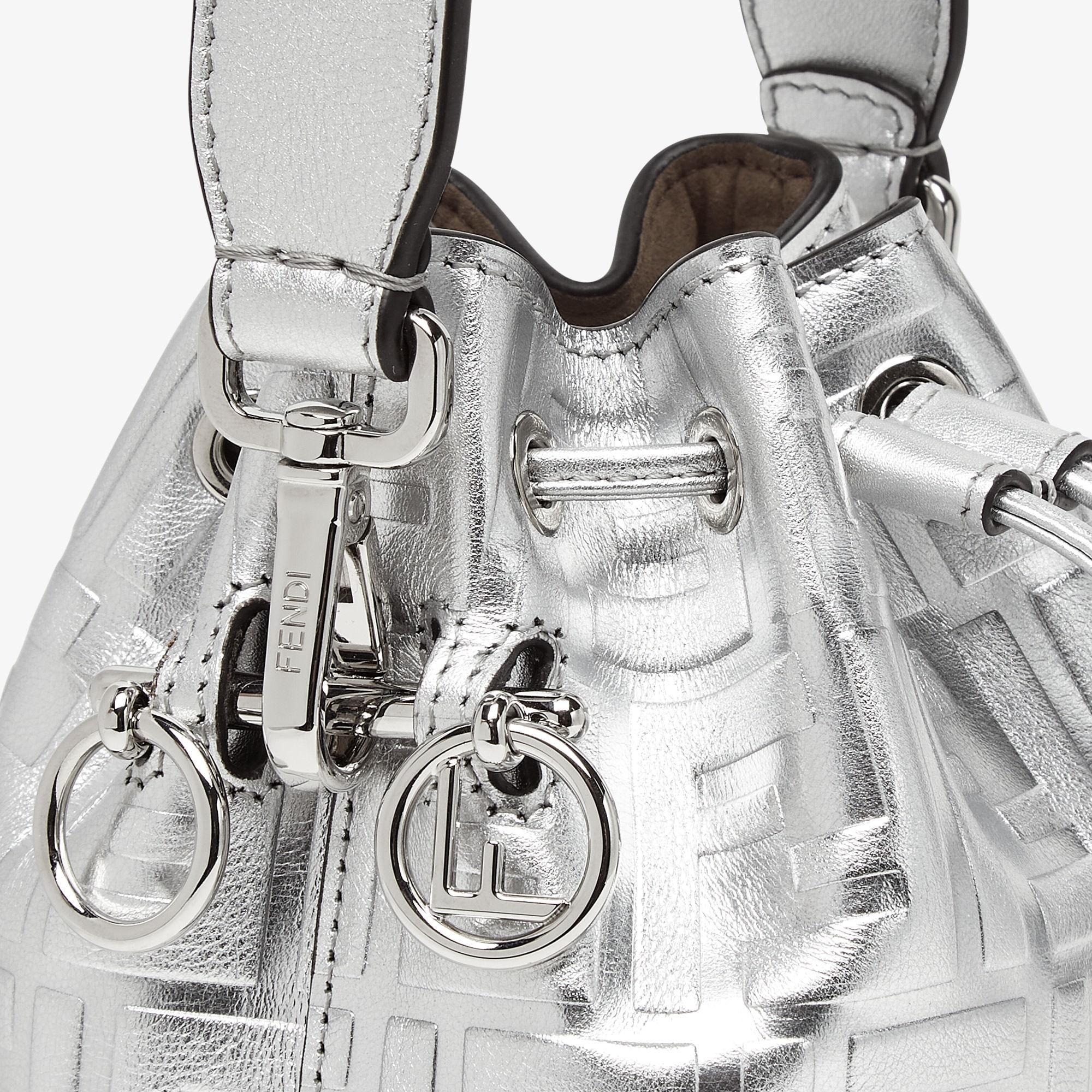 Mon TresorSilver leather mini bag with FF motif Product Image