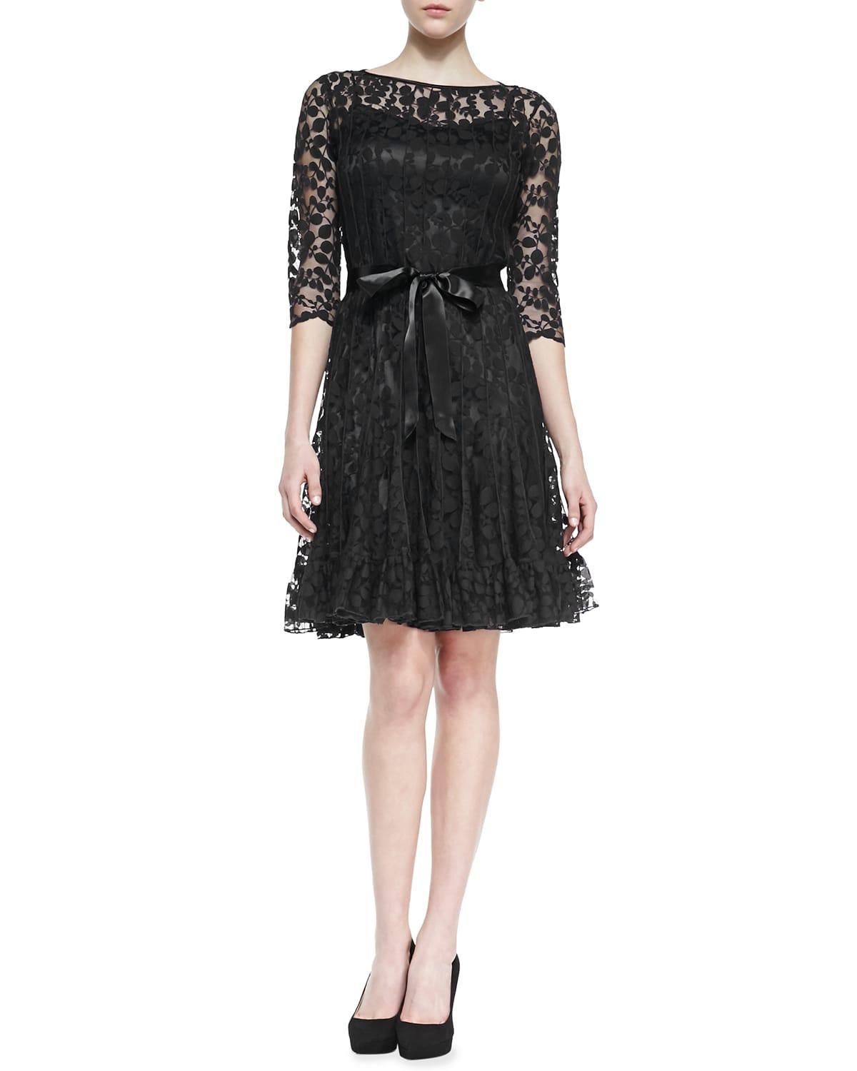 Womens Lace Pintuck Dress Product Image