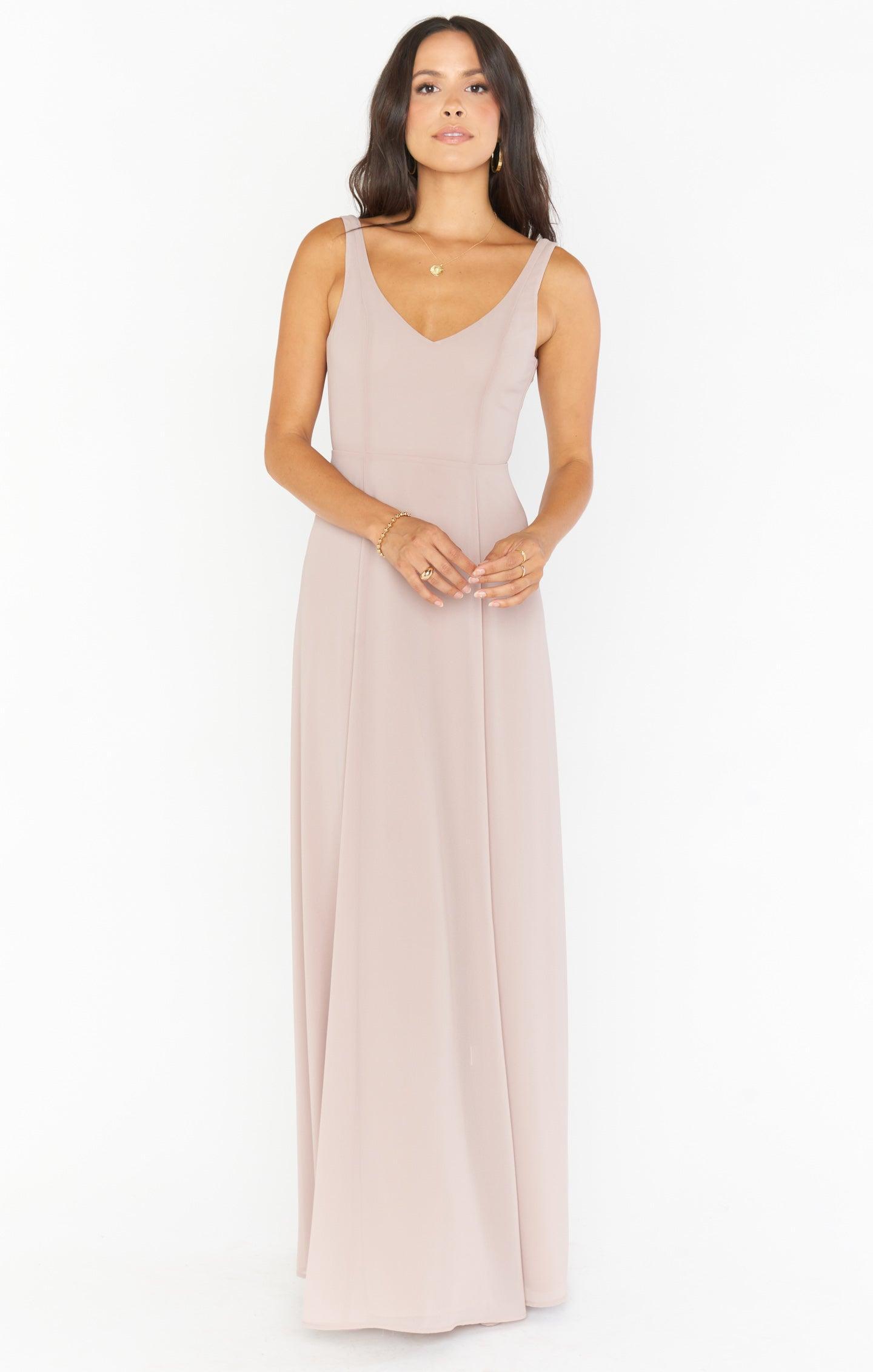 Jenn Maxi Dress ~ Soft Beige Chiffon Product Image