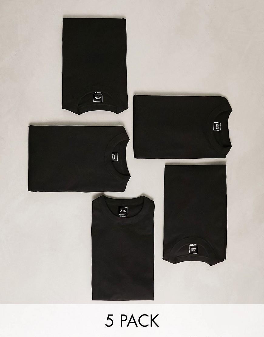 River Island 5 pack regular fit T-shirts Product Image