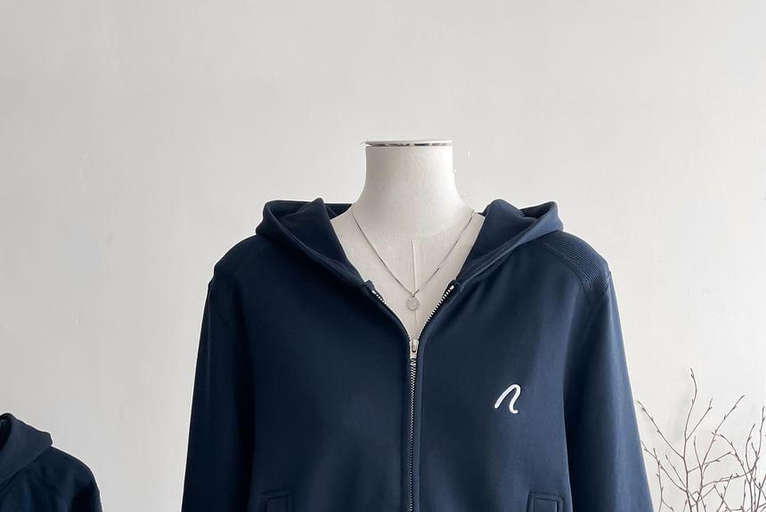 Embroidered Zip Hoodie Product Image