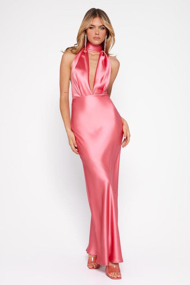 Luxury Events Satin Maxi Dress Pink Product Image