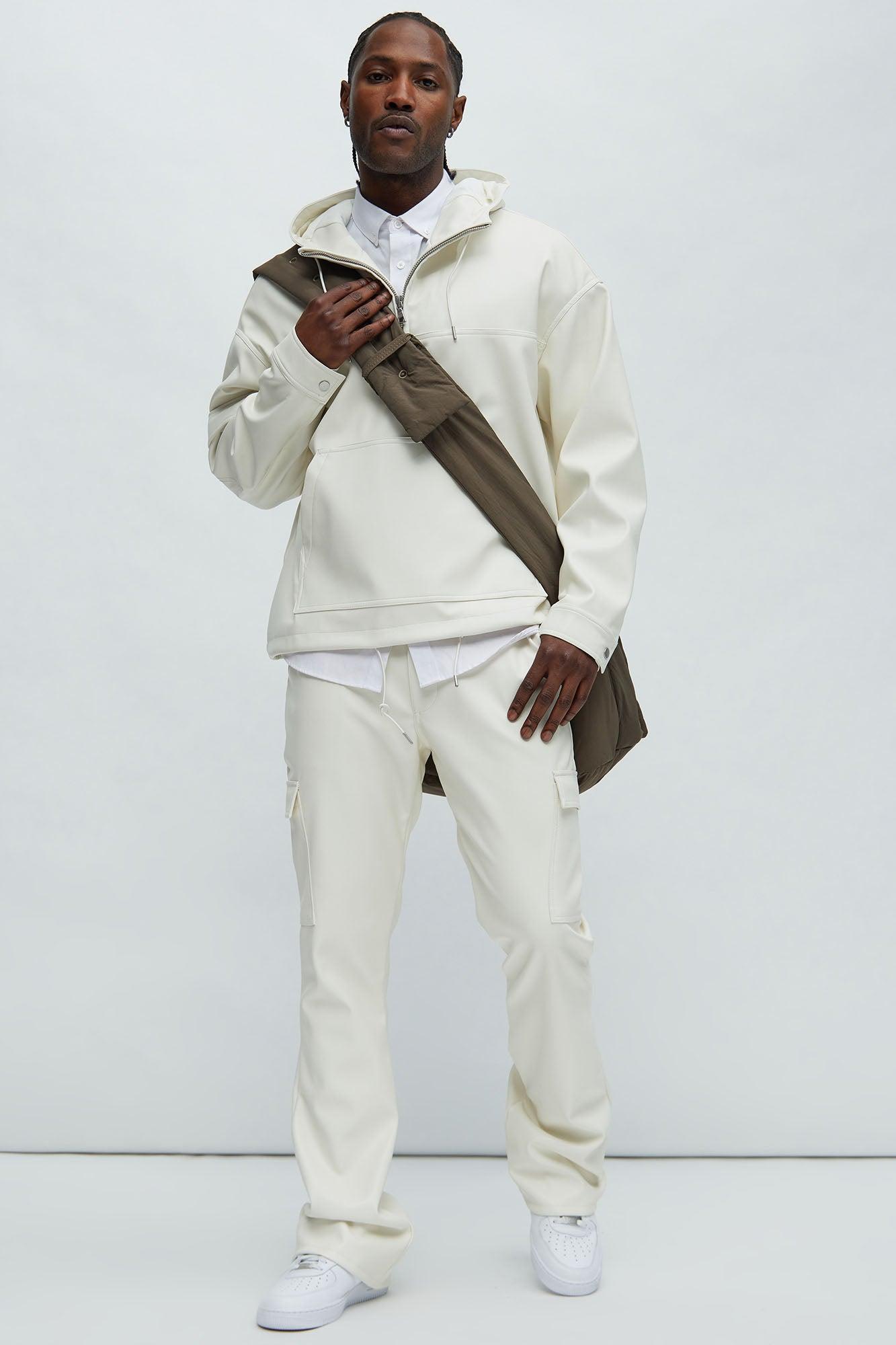 Royce Faux Leather Pants - White Product Image