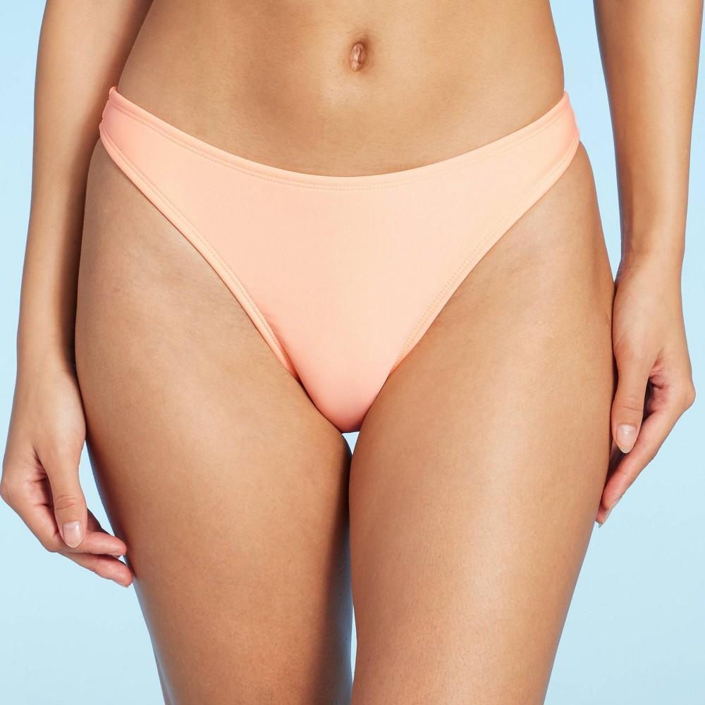 Womens High Leg Extra Cheeky Bikini Bottom - Wild Fable Peach Orange Product Image