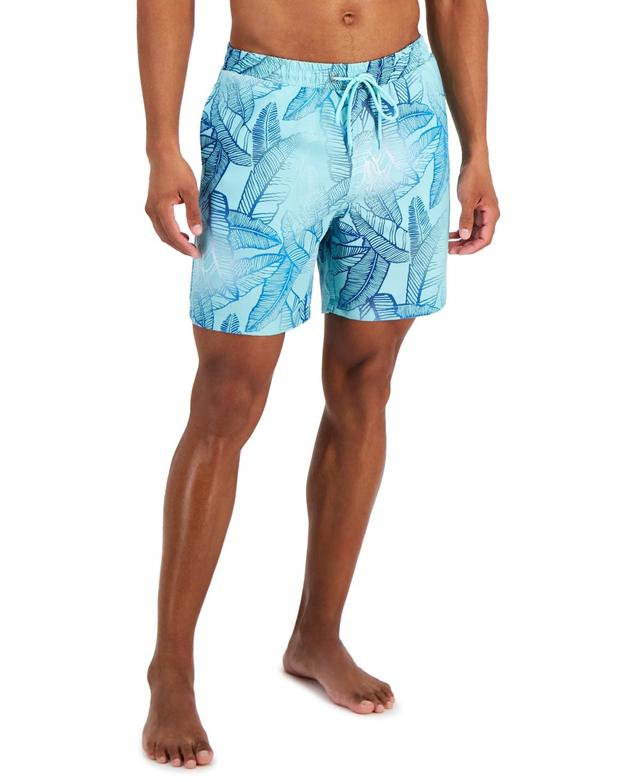 Club Room Mens Dot Leaf-Print Quick-Dry 7 Swim Trunks, Created for Macys Product Image