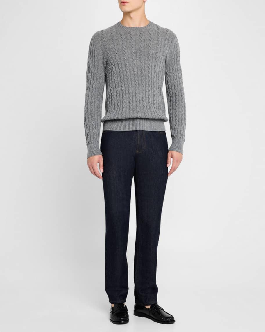 Men's Cashmere Cable Knit Crewneck Sweater Product Image