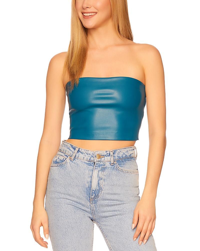 Susana Monaco Faux Leather Crop Tube Top Product Image