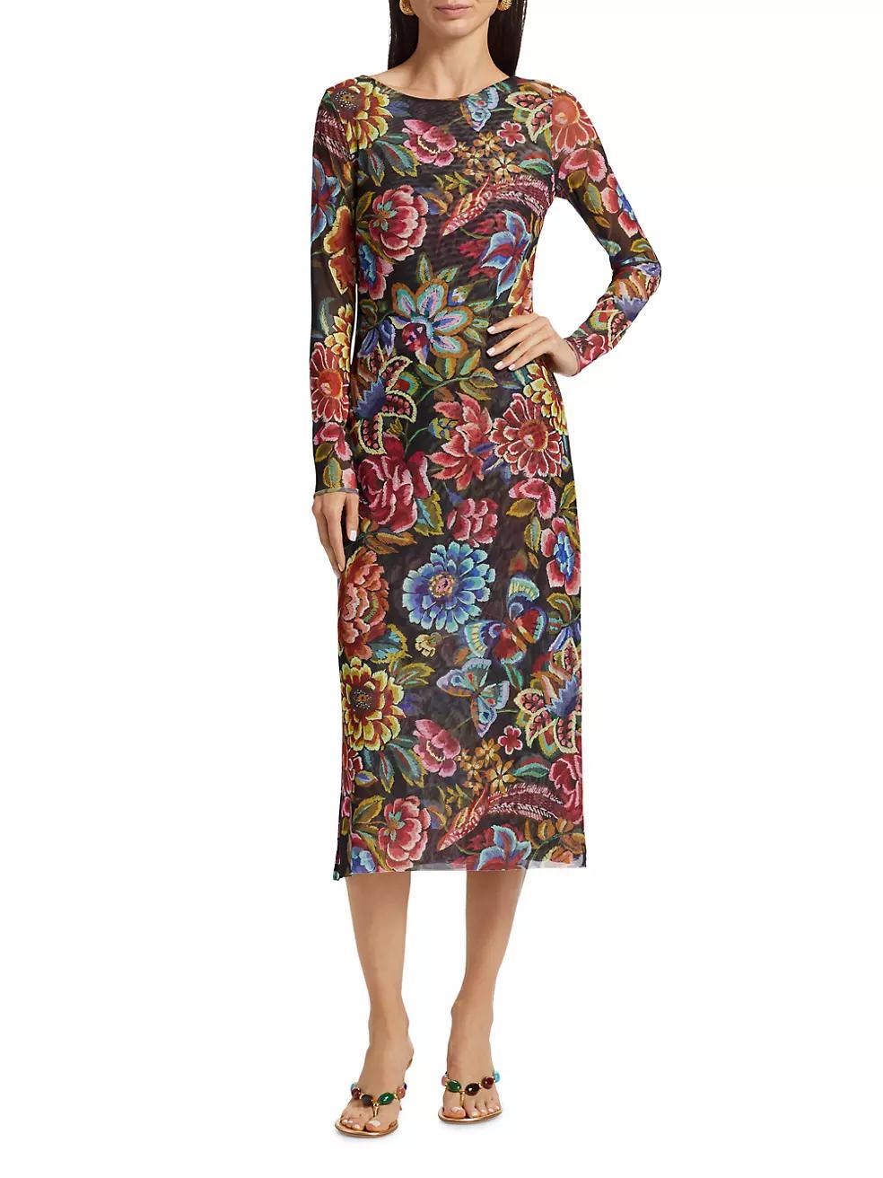 Maldova Floral Mesh Midi-Dress Product Image