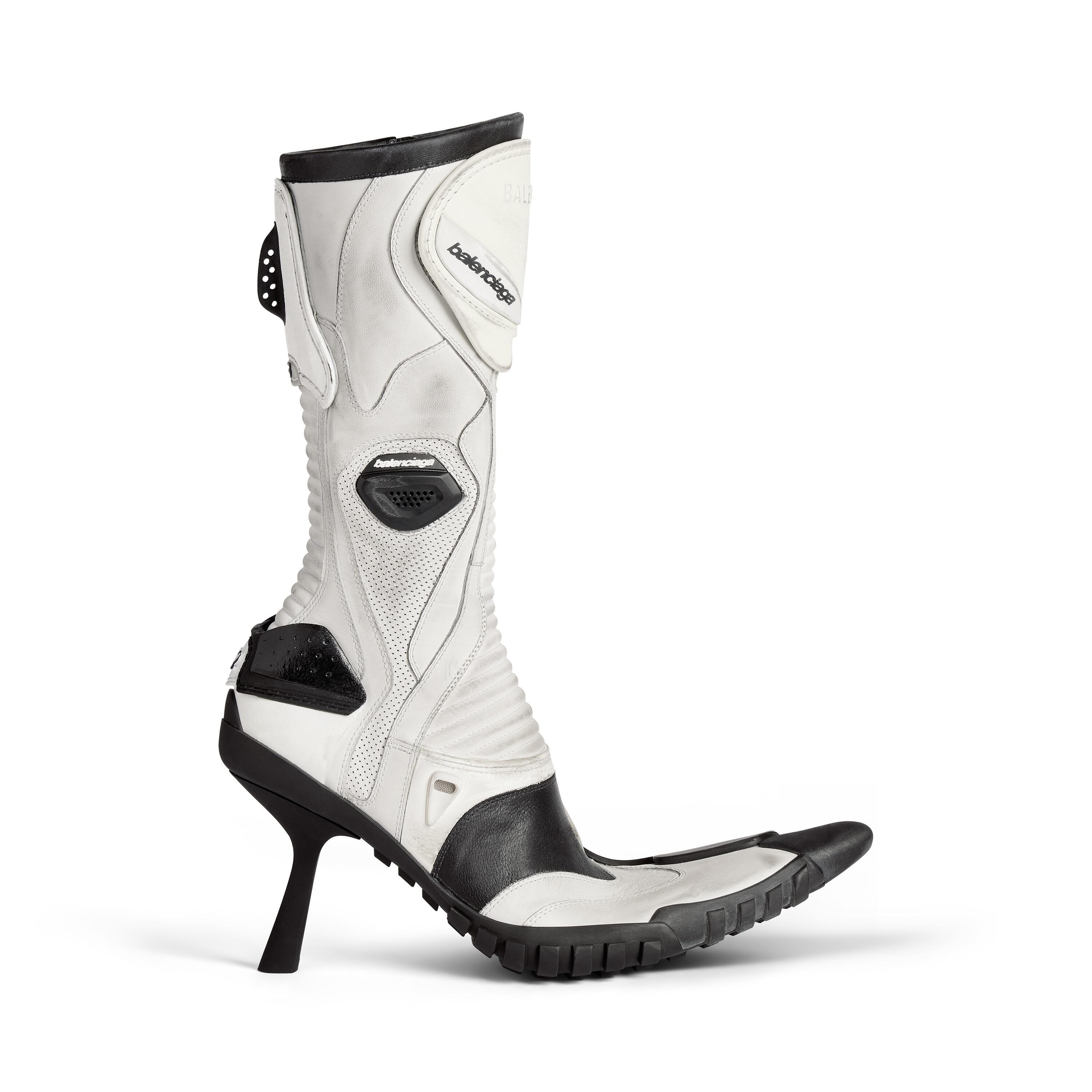 Women's Biker 90mm Bootie in White/beige/ Black Product Image