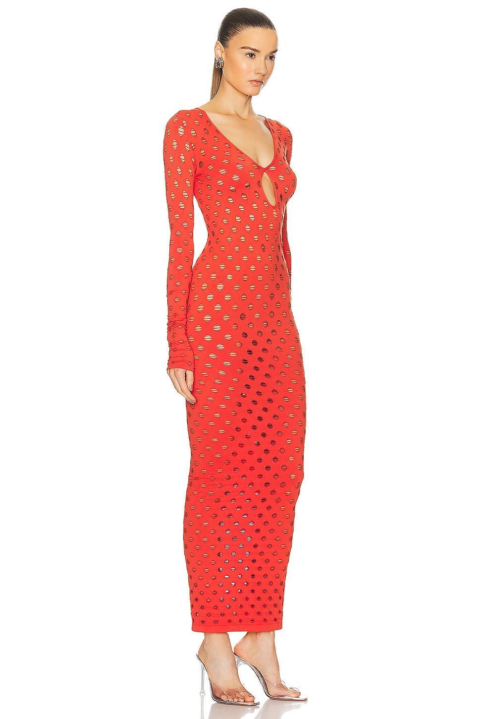 Maisie Wilen Perforated Gown in Coral product image