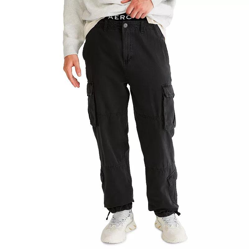 Mens Aeropostale Baggy Cargo Pants Moonless Black Product Image