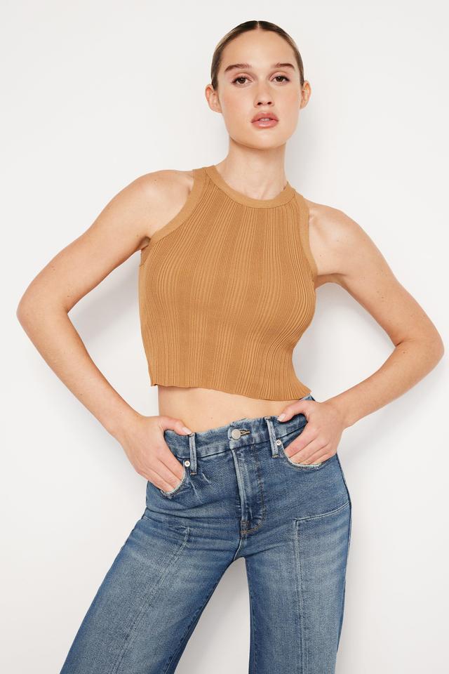 RIBBED KNIT CROPPED TANK TOP | CANYON003 Product Image