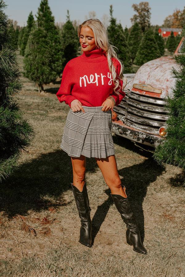 Merry Turtle Neck Sweater In Red Product Image