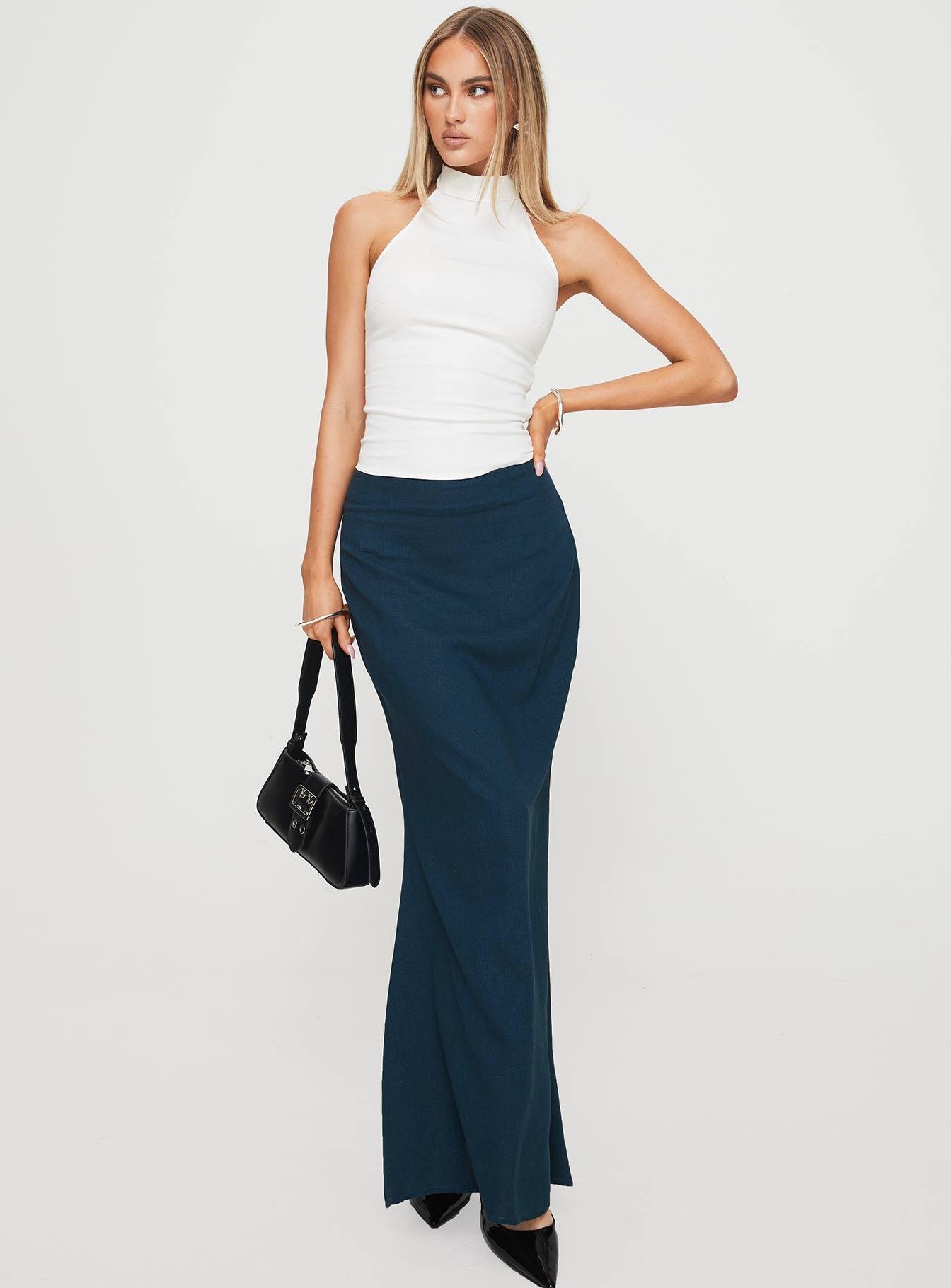 Sophia Maxi Skirt Navy Product Image