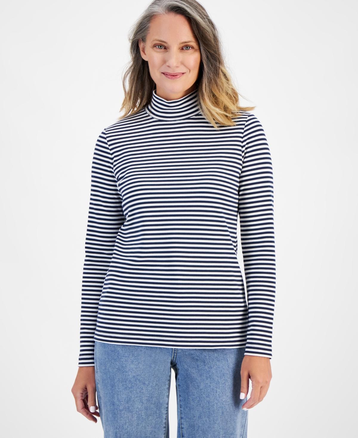 Style & Co Womens Print Mock-Neck Long-Sleeve T-Shirt, Created for Macys Product Image