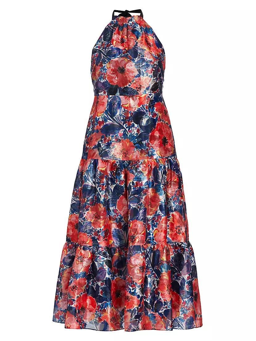 Hayden Poppy Jacquard Midi-Dress Product Image