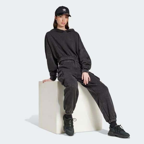 Washed-Out Crop Oversized Hoodie Product Image