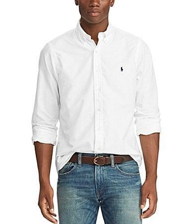 Polo Ralph Lauren Big  Tall Solid Garment-Dye Oxford Long Sleeve Woven Shirt Product Image