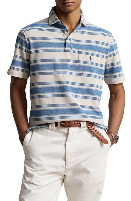 Printed Mesh Polo Shirt In Multi Product Image