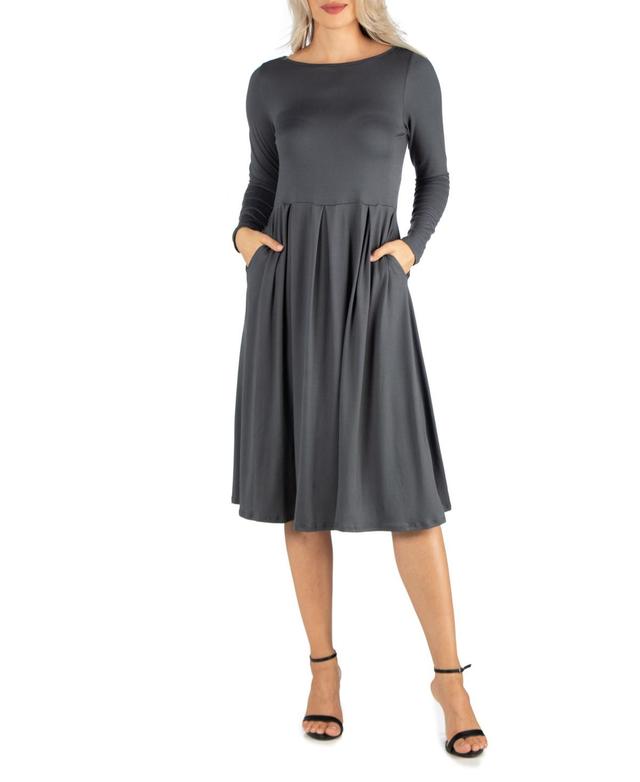 Womens Midi Length Fit and Flare Dress Product Image