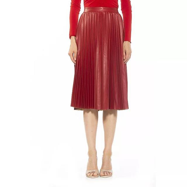 Womens Alexia Admor Luca Leather Midi Skirt Product Image