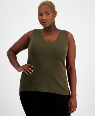 Plus Size V-Neck Sleeveless Tank Top product image