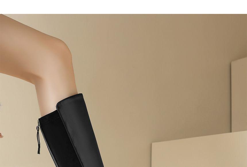 Platform Panel Knee High Boots Product Image