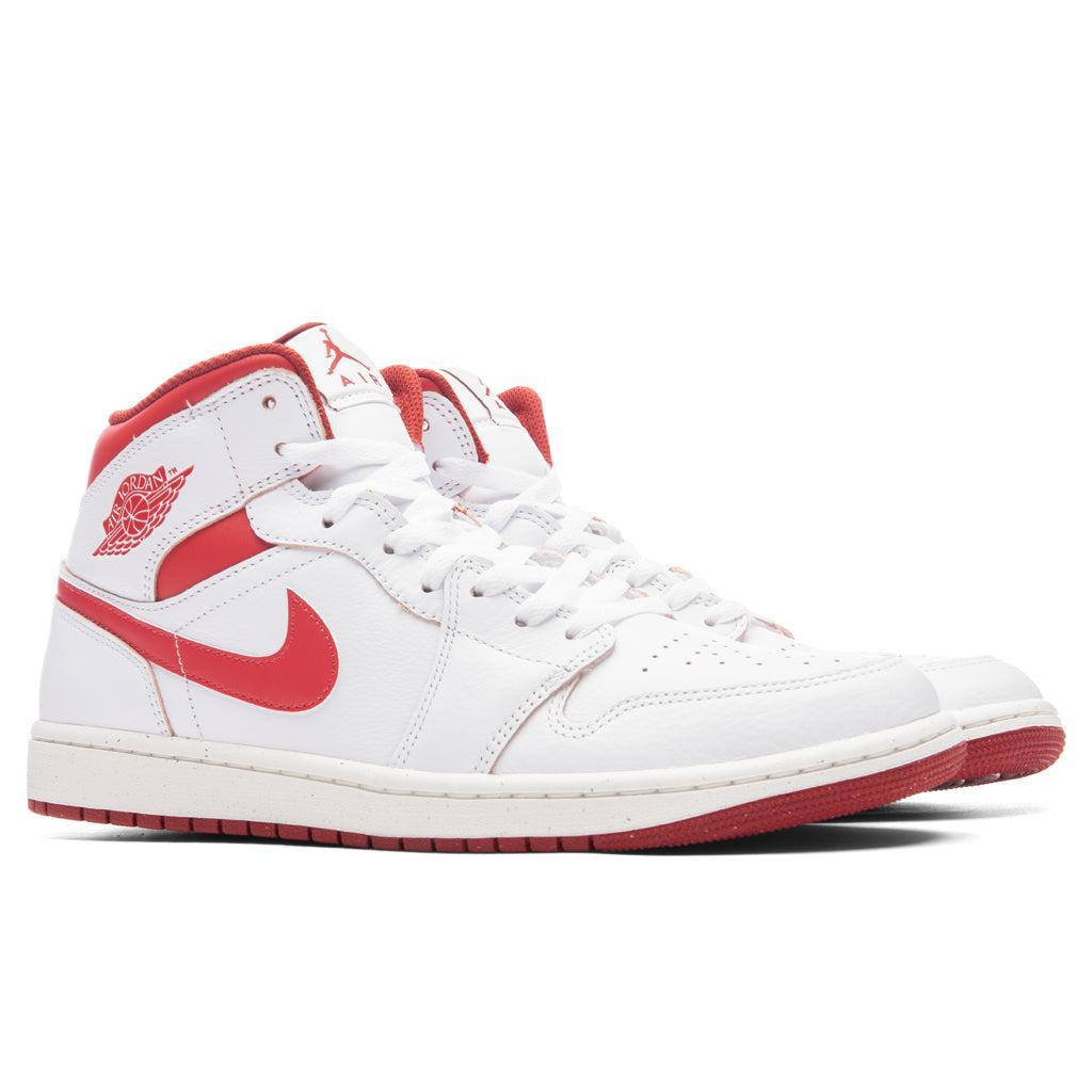 Air Jordan 1 Mid SE - White/Lobster/Dune Red Male Product Image