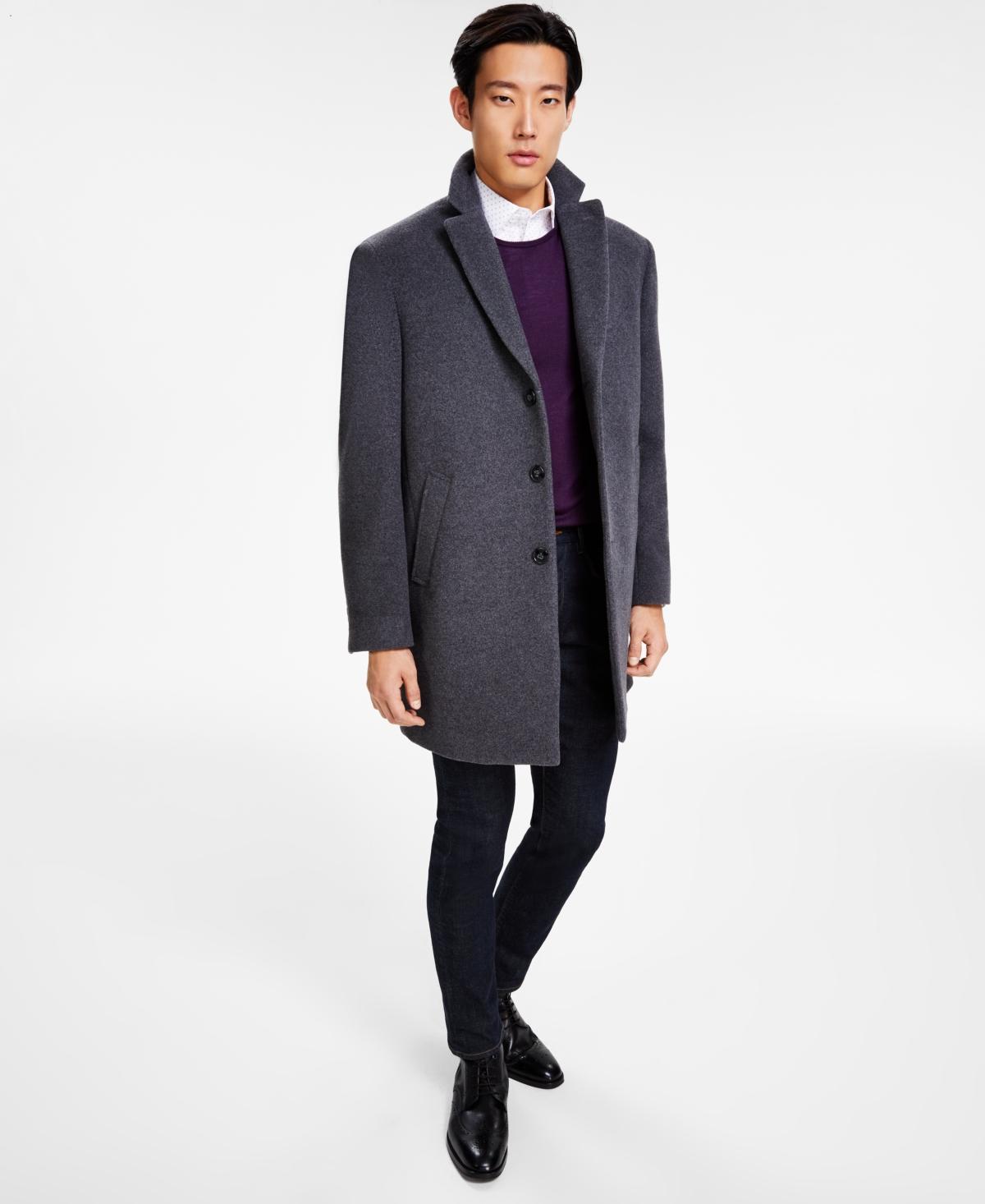 Calvin Klein Mens Prosper Wool-Blend Slim Fit Overcoat Product Image