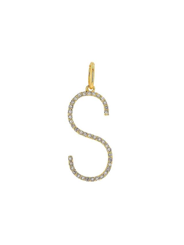 Rachel Reid 14K Yellow Gold Diamond Oversized Letter Charm Pendant Product Image