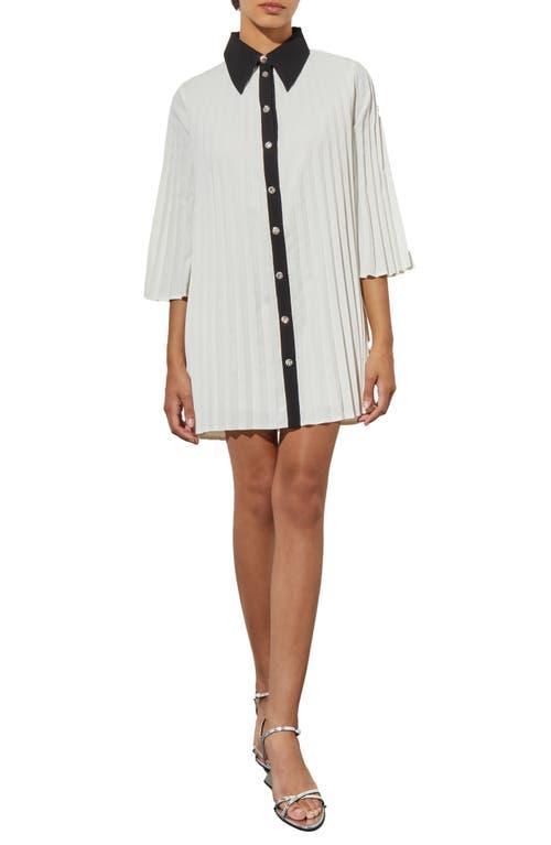 Ming Wang Pleated Mini Shirtdress Product Image