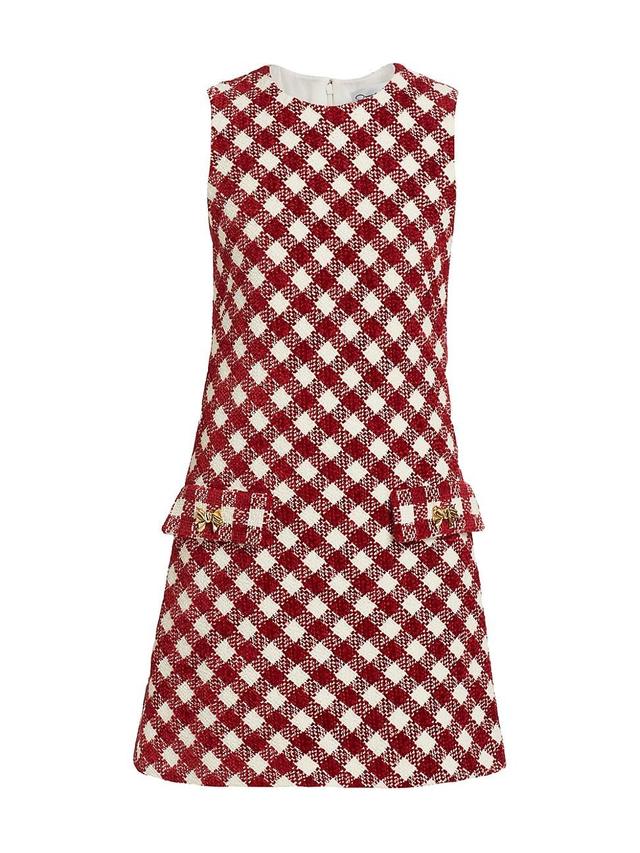 Womens Chenille Check Tweed Shift Dress Product Image