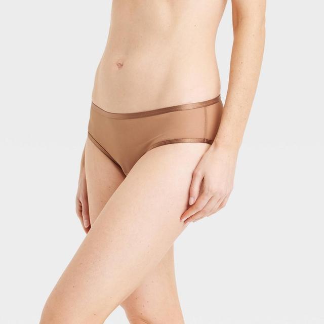 Womens Mesh Cheeky Underwear - Auden Brown Product Image