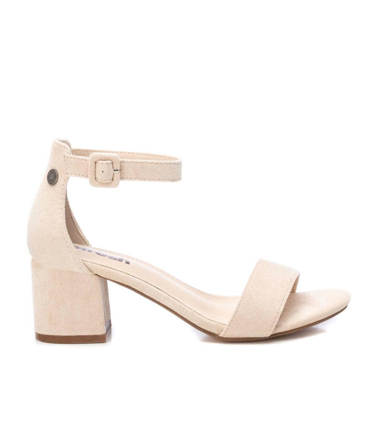 Womens Block Heel Suede Sandals Bg By Xti, 17078903 Ivory Product Image