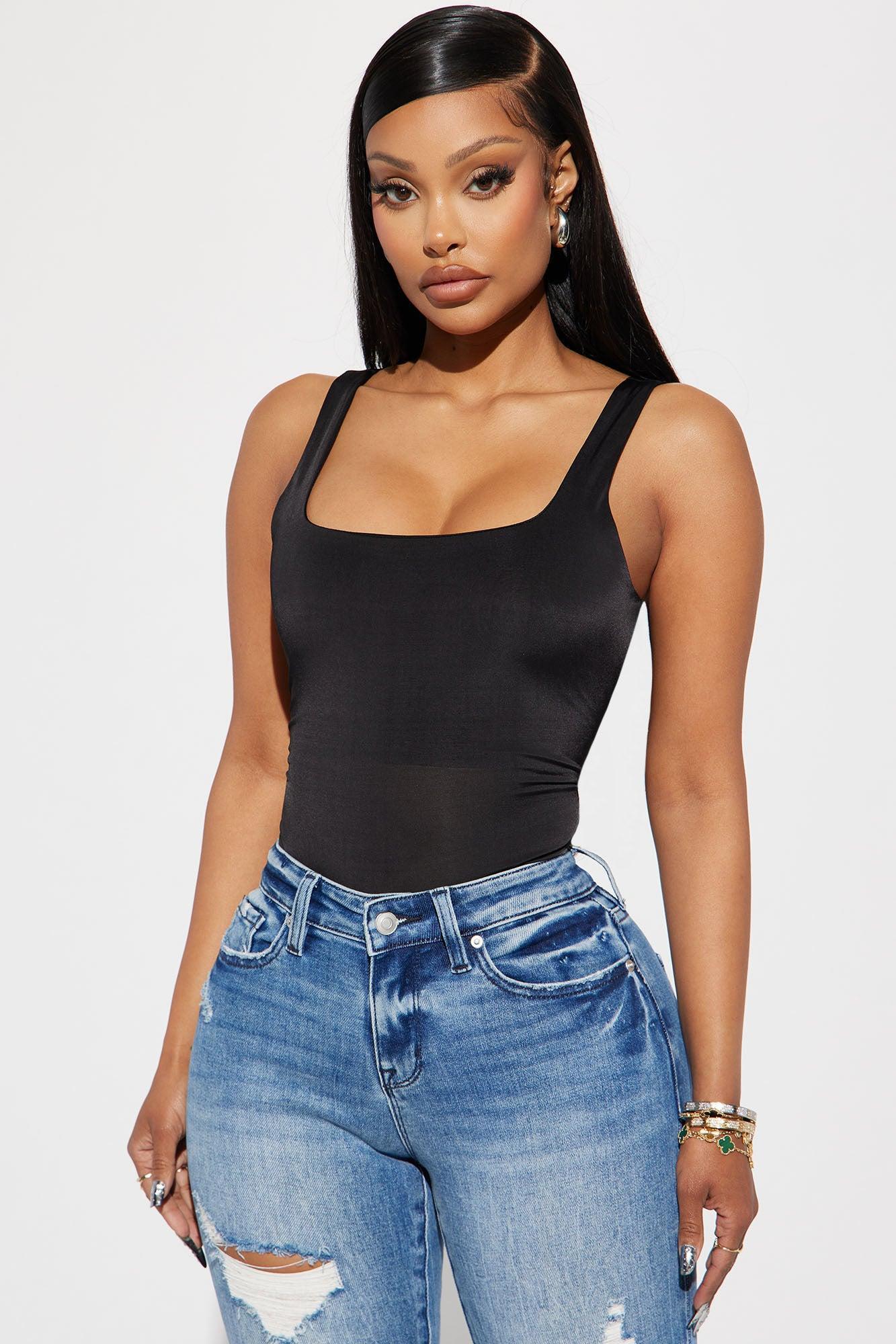 Kiara Double Lined Tank Top - Black Product Image