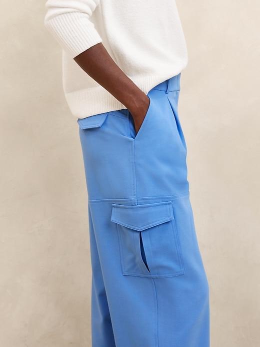 High-Rise Twill Straight Cargo Pant Product Image