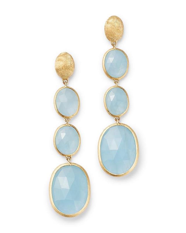 Womens Siviglia 18K Yellow Gold & Aquamarine Drop Earrings Product Image