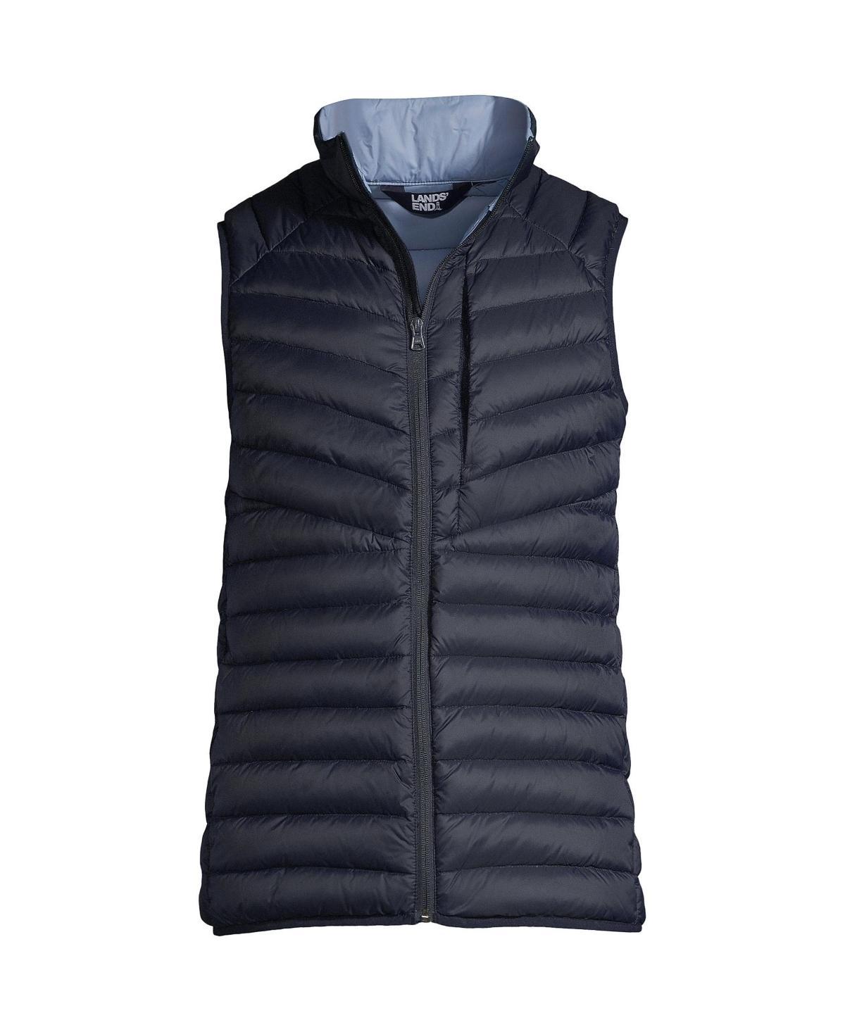 Lands End Mens Wanderweight Ultralight Packable Down Vest - Black Product Image