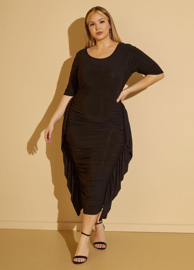 Plus Size Draped Bodycon Maxi Dress Ashley Stewart Product Image