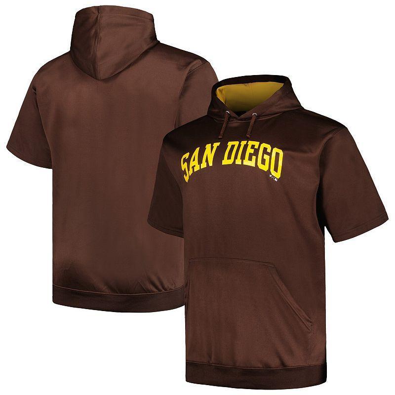 Mens Profile San Diego Padres Big & Tall Contrast Short Sleeve Pullover Hoodie Product Image