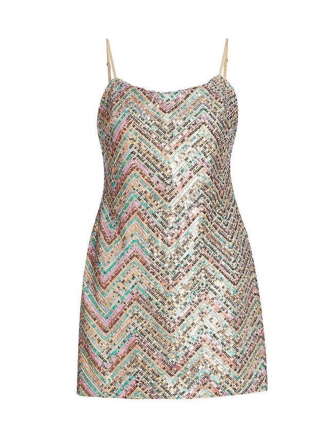 Womens Colette Chevron Sequin Minidress Product Image