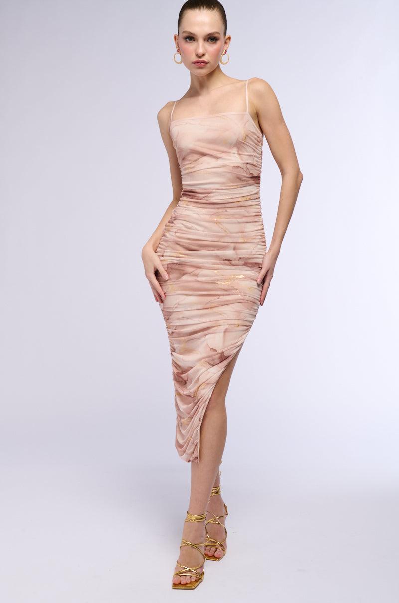 SOFI RUCHED MIDI DRESS Product Image