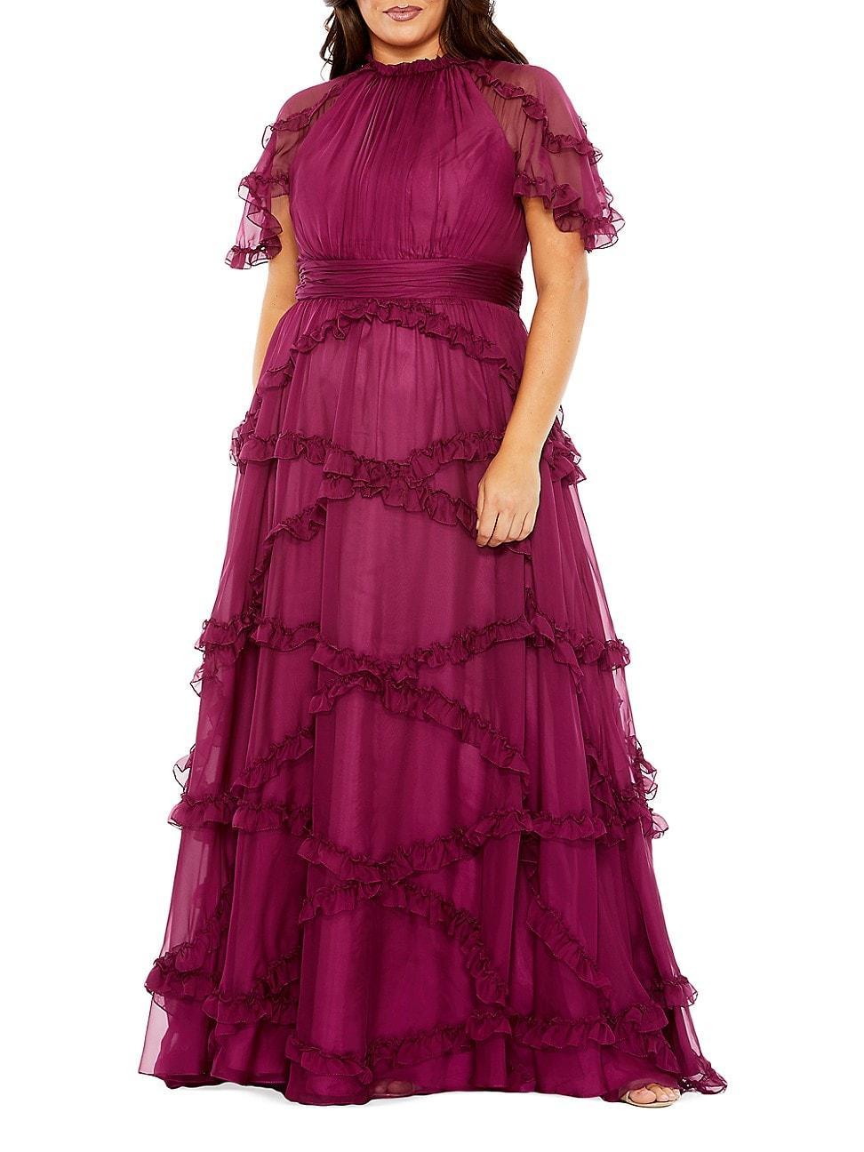 Womens Fabulouss Ruffled Tiered Gown Product Image