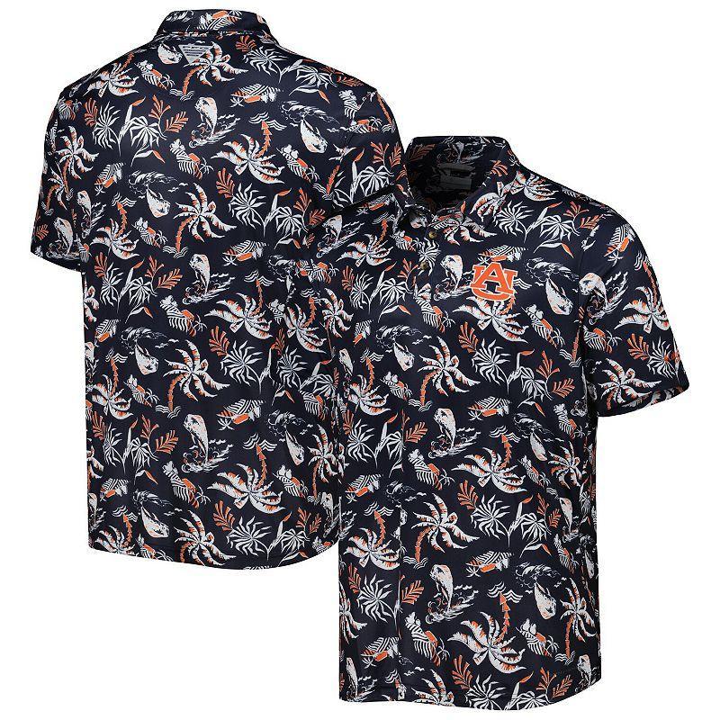 Mens Columbia Auburn Tigers Super Terminal Tackle Omni-Shade Polo Blue Product Image