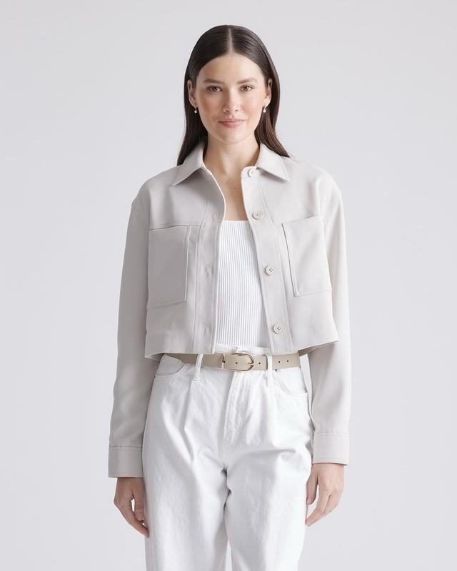 Stretch Crepe Cropped Jacket Product Image