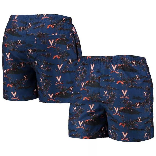 Mens FOCO Virginia Cavaliers Island Palm Swim Trunks Blue Product Image